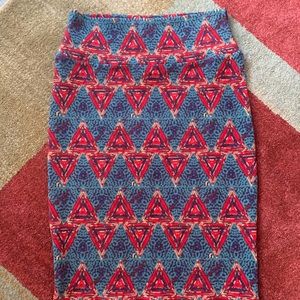 Lularoe tribal midi pencil skirt boho xs